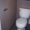Ergonomic water saver toilet after remodel in home on Bradley Boulevard in Bethesda, MD. 