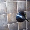 Bella shower handle and 6x6 ceramic tile in home on Bradley Boulevard in Bethesda, MD. 