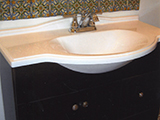 Bathroom sink that was used in bathroom remodeling project in Bethesda, Maryland in a home on Bradley Boulevard.